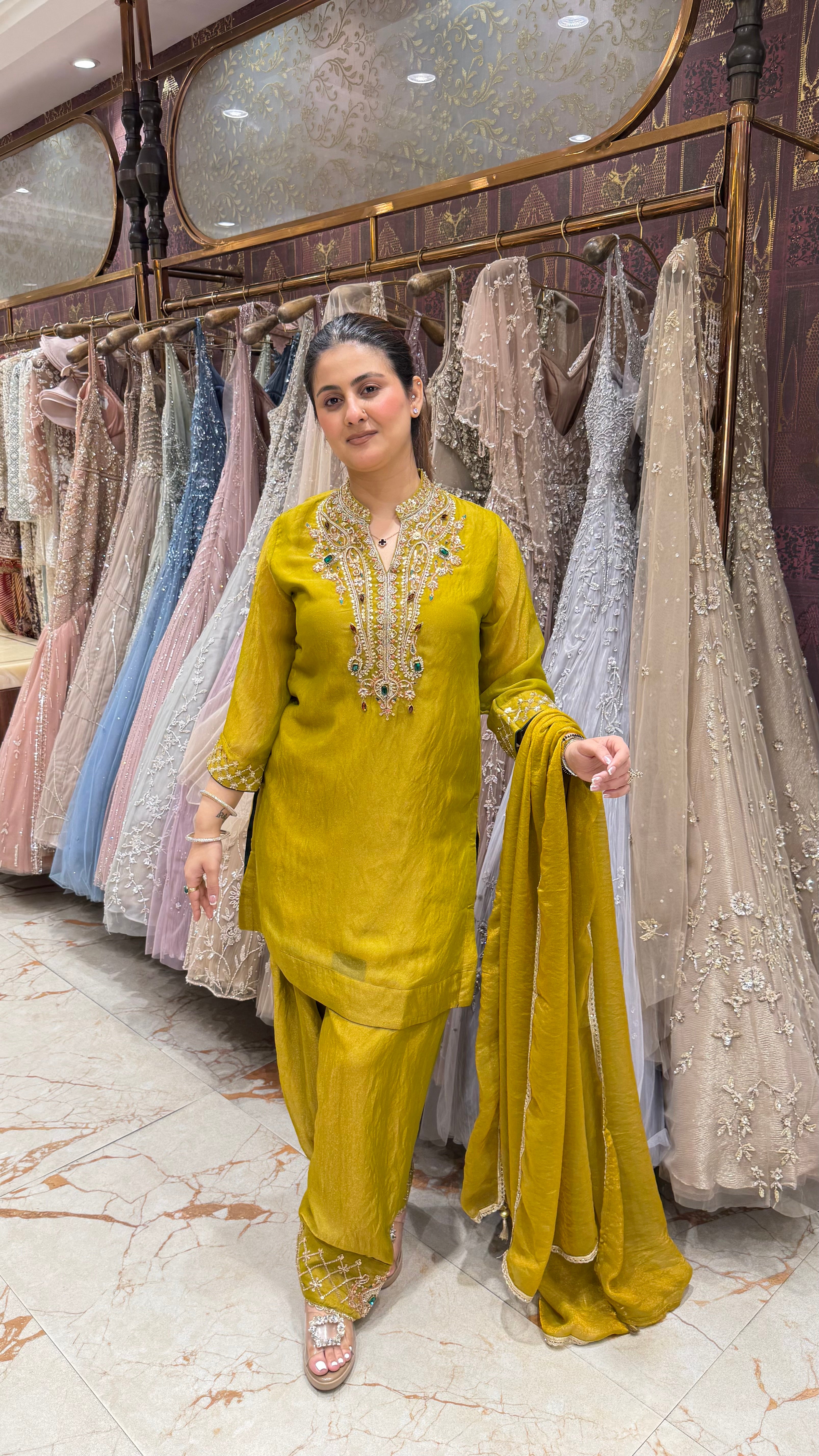 MARIE GOLD FARSHI SALWAR SUIT