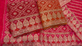 PURE BANARSI BANDHEJ KHADDI GEORGETTE UNSTITCHED SUIT