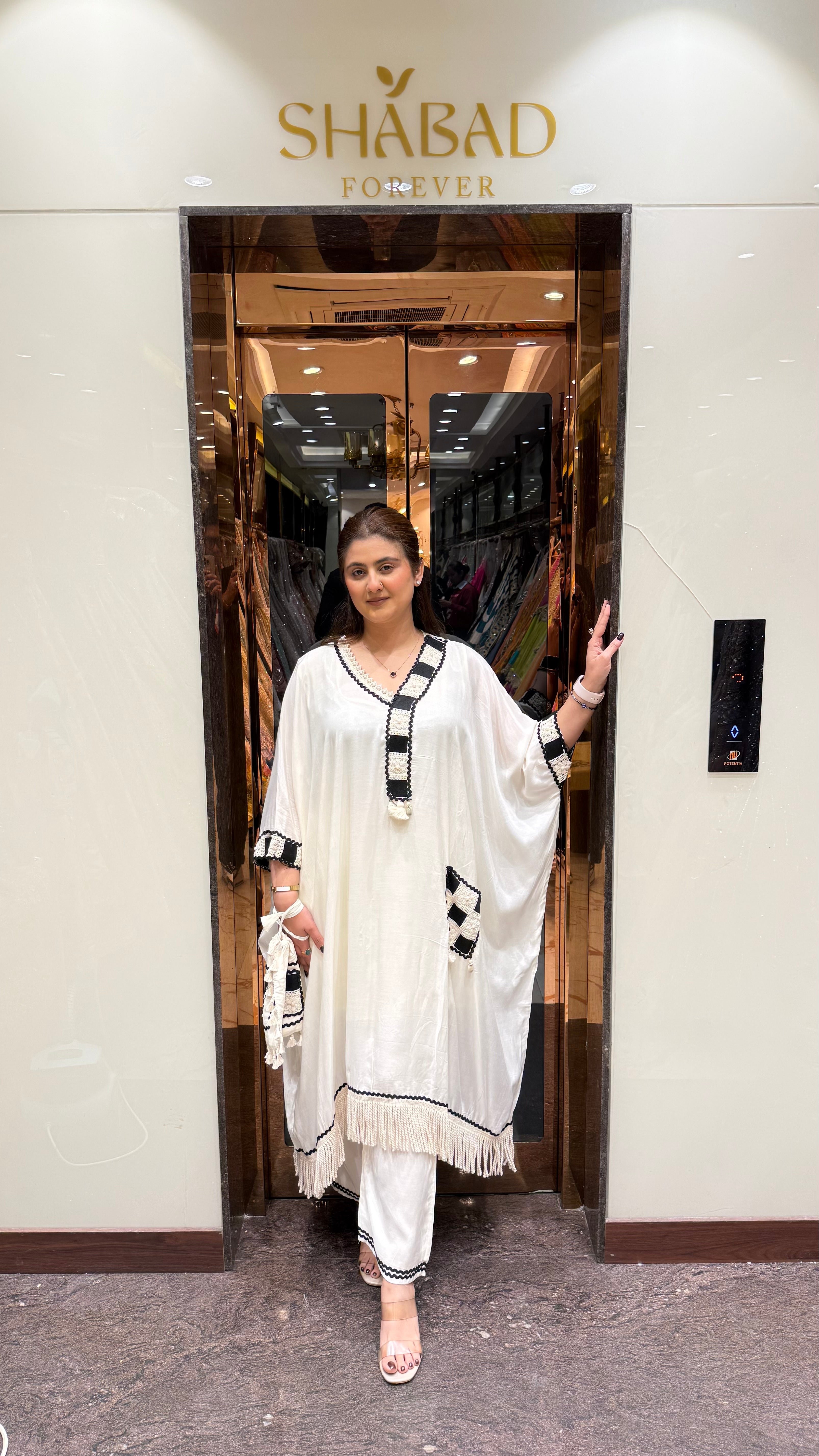 Crochet patchwork kaftan set