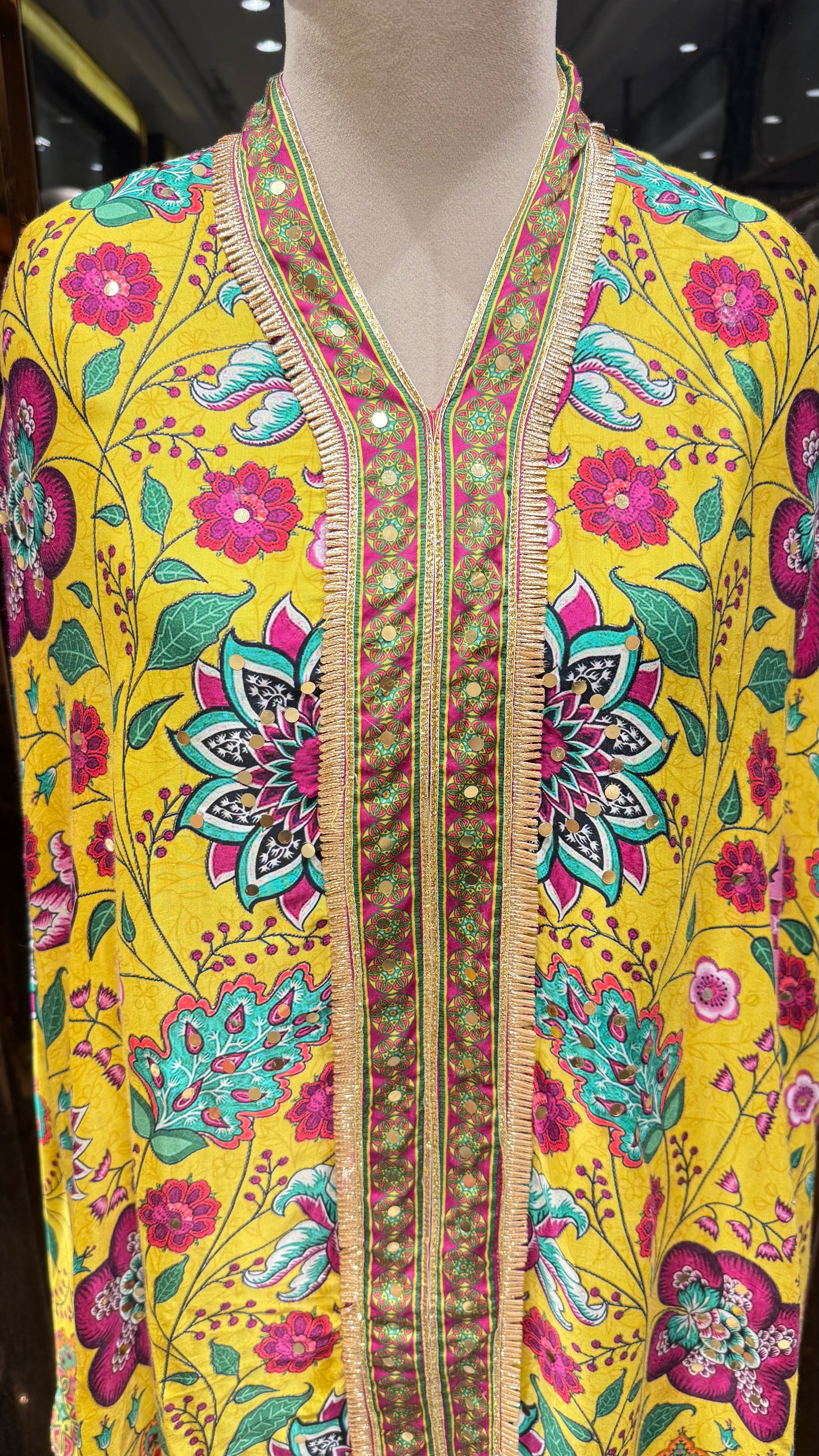 BASANT FLORAL CAPE DHOTI SET