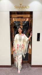 Printed Short Kaftan with Pallazo Pants