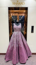 ROSETTE EMBELLISHED BALLGOWN