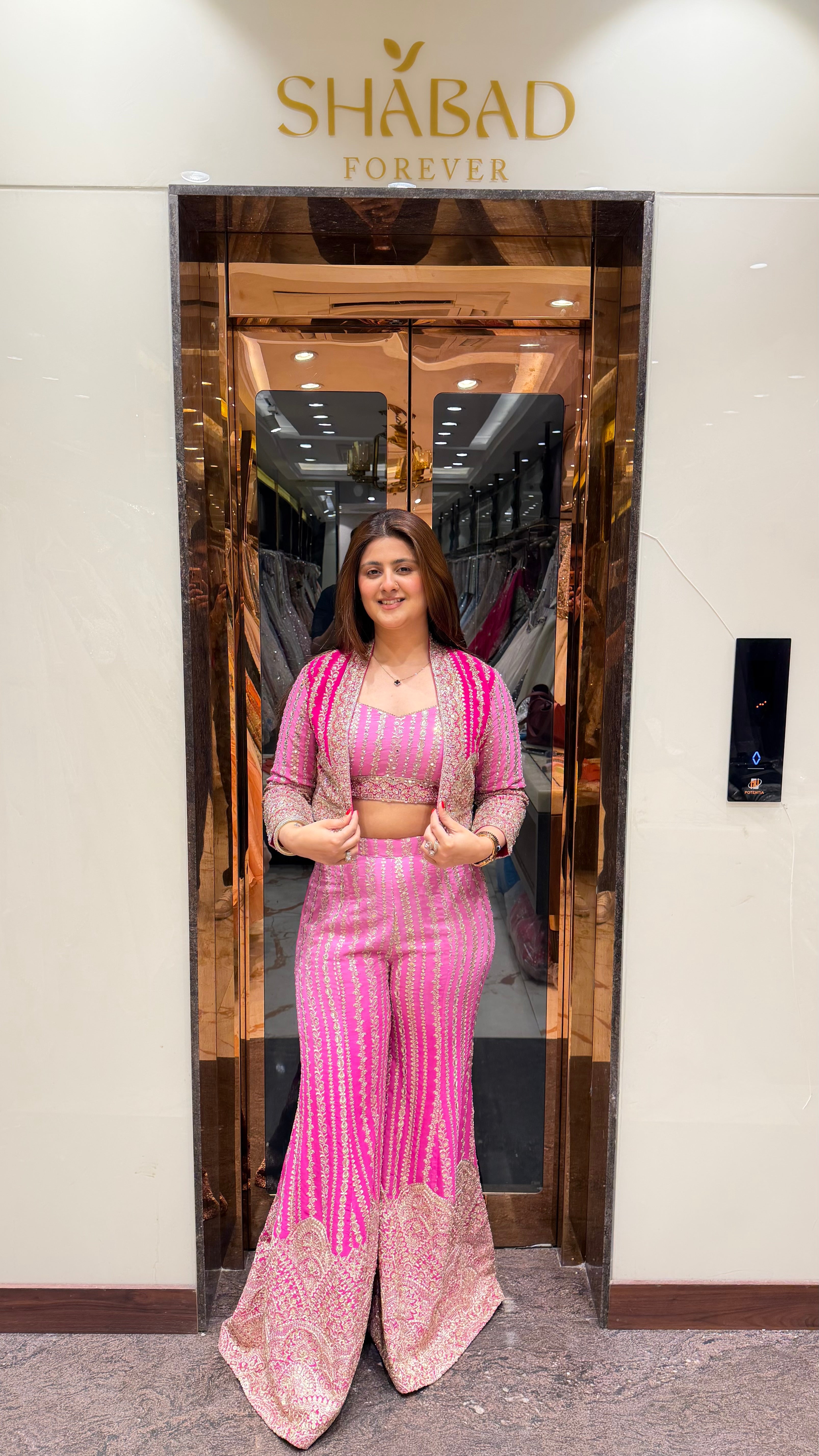 OMBRE PINK JACKET SHARARA SET