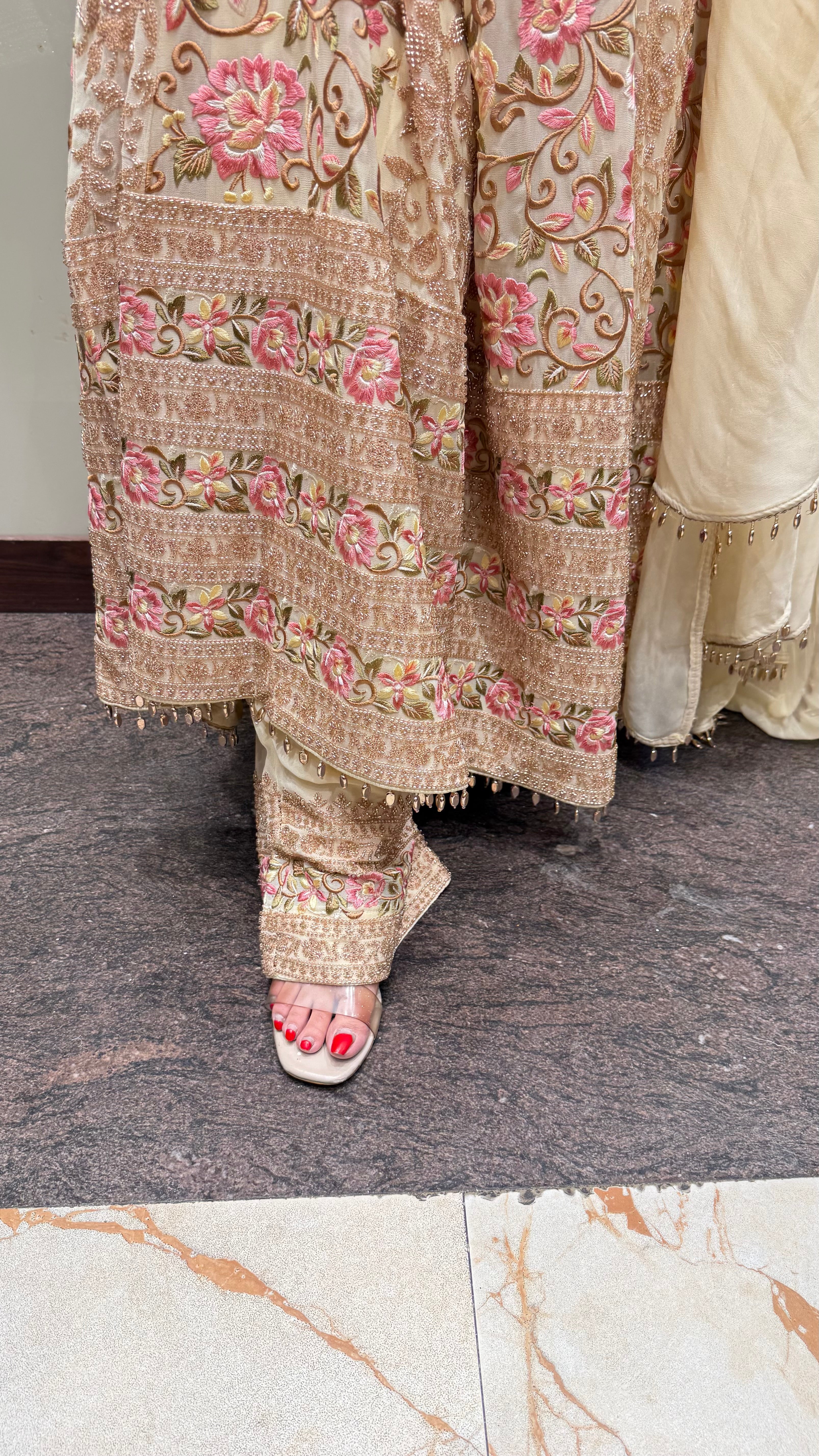 PINJRA HEAVY ANARKALI SUIT WITH HANDWORK