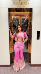 OMBRE PINK JACKET SHARARA SET