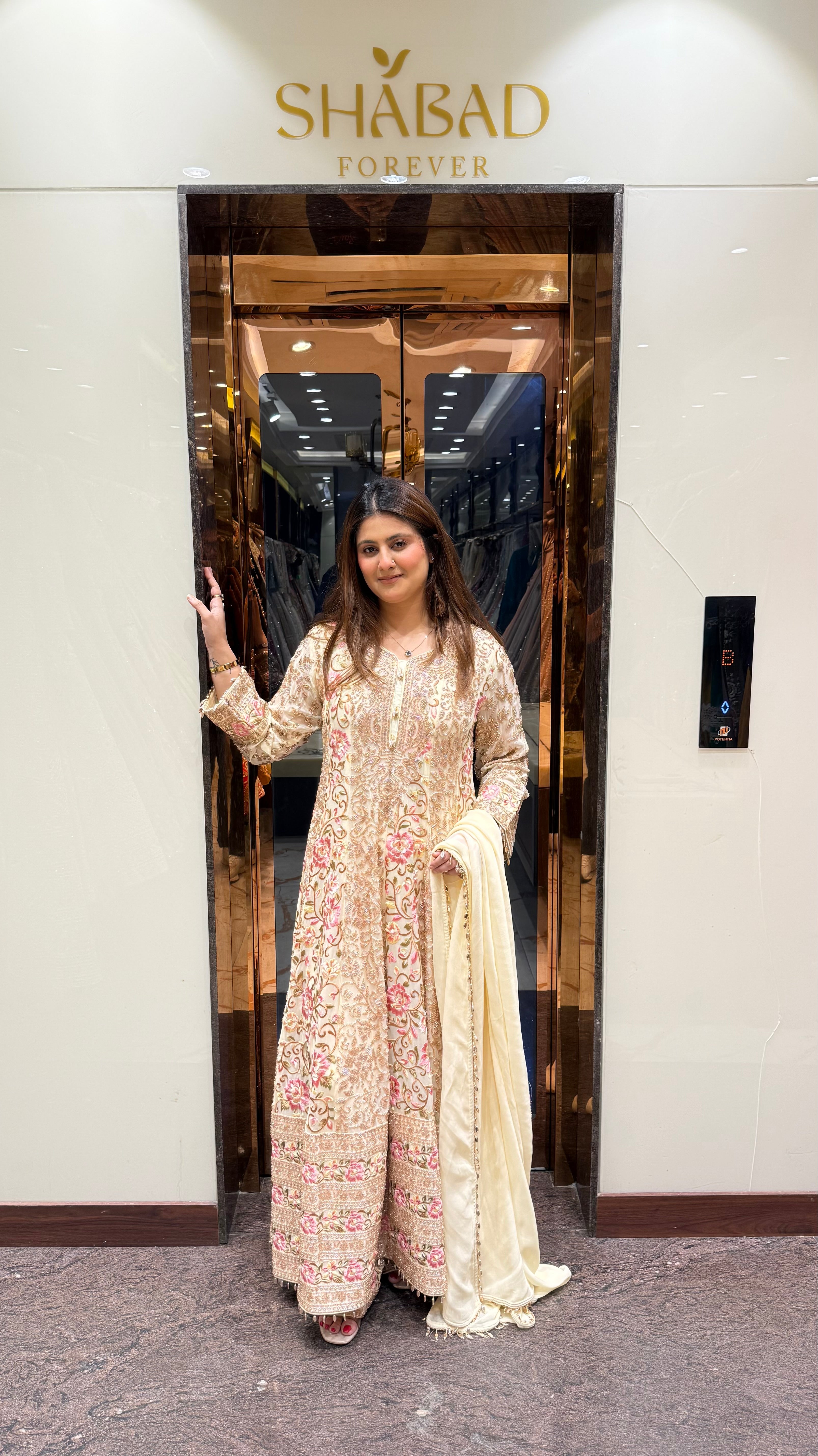 PINJRA HEAVY ANARKALI SUIT WITH HANDWORK