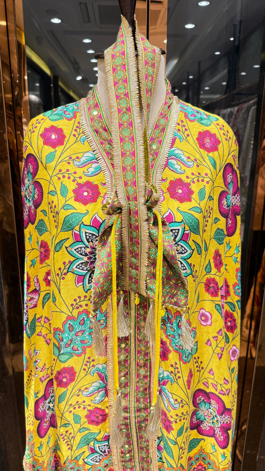 BASANT FLORAL CAPE DHOTI SET