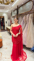 ROUGE ONE SHOULDER SHARARA SET