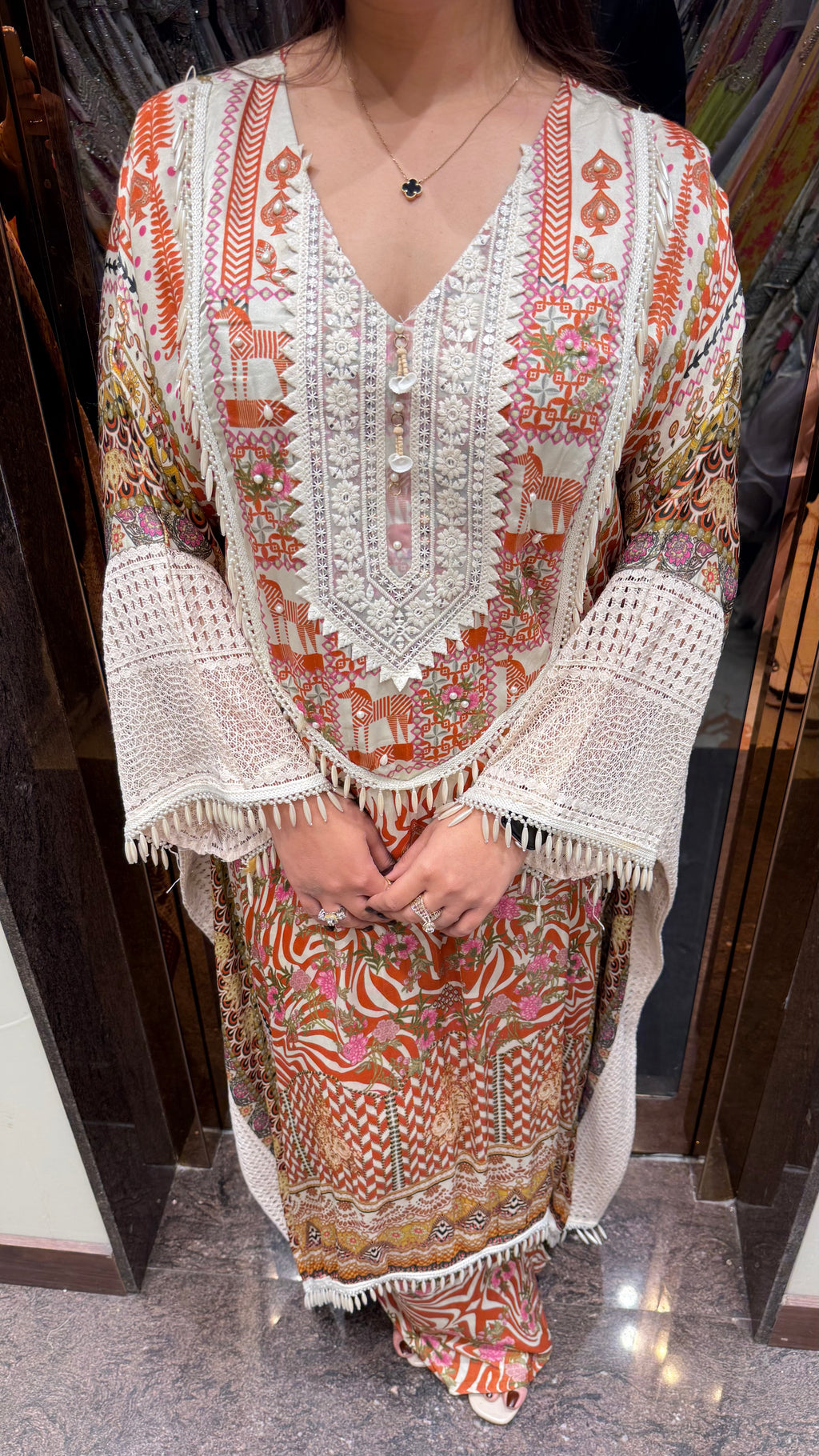 Beachy print with crochet detailing