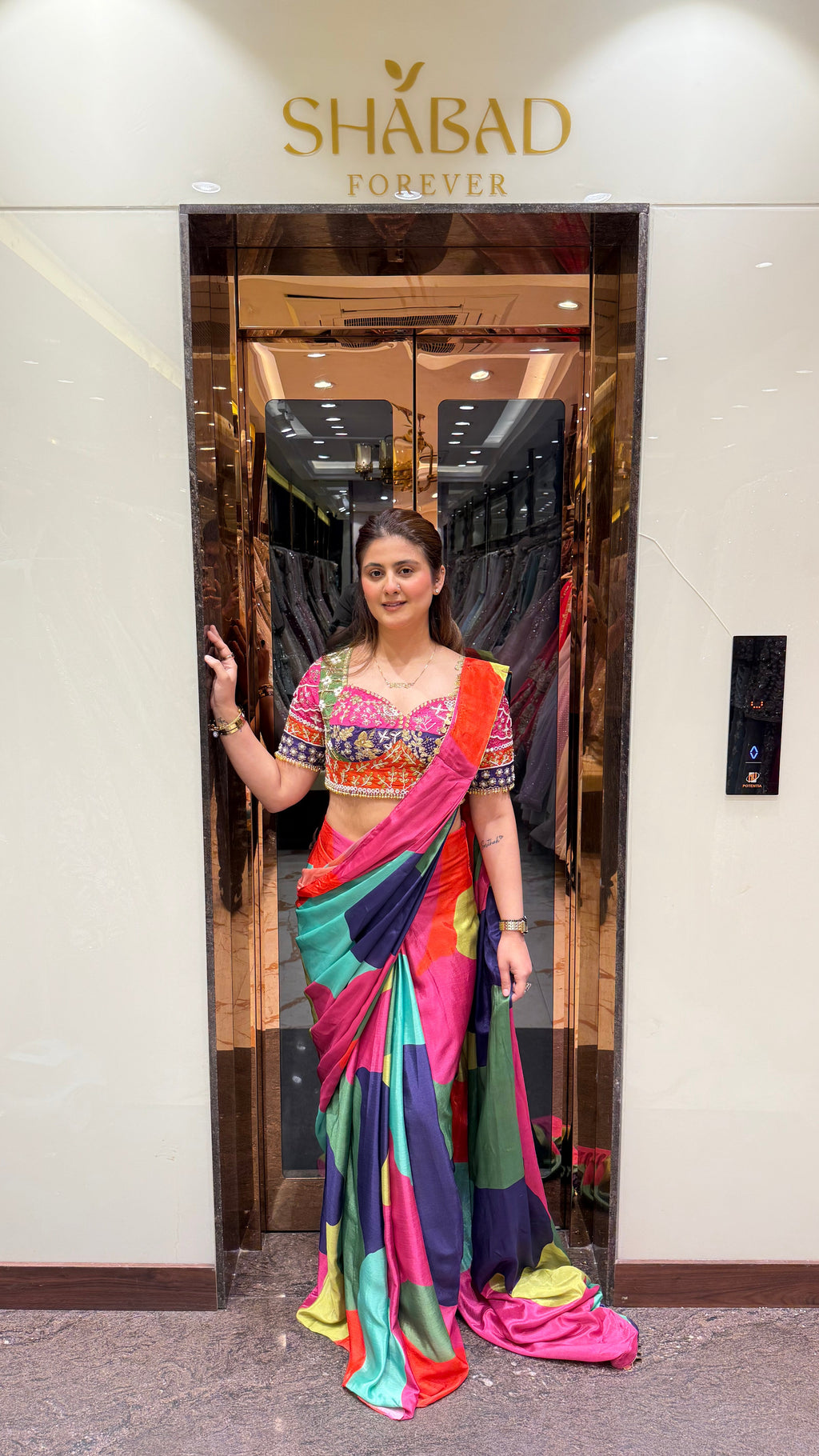 Multi-Print Saree with Handwork Blouse