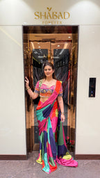 Multi-Print Saree with Handwork Blouse