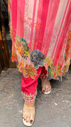 Stripes and multi floral kaftan