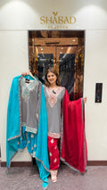 Colour block contrast farshi salwar suit