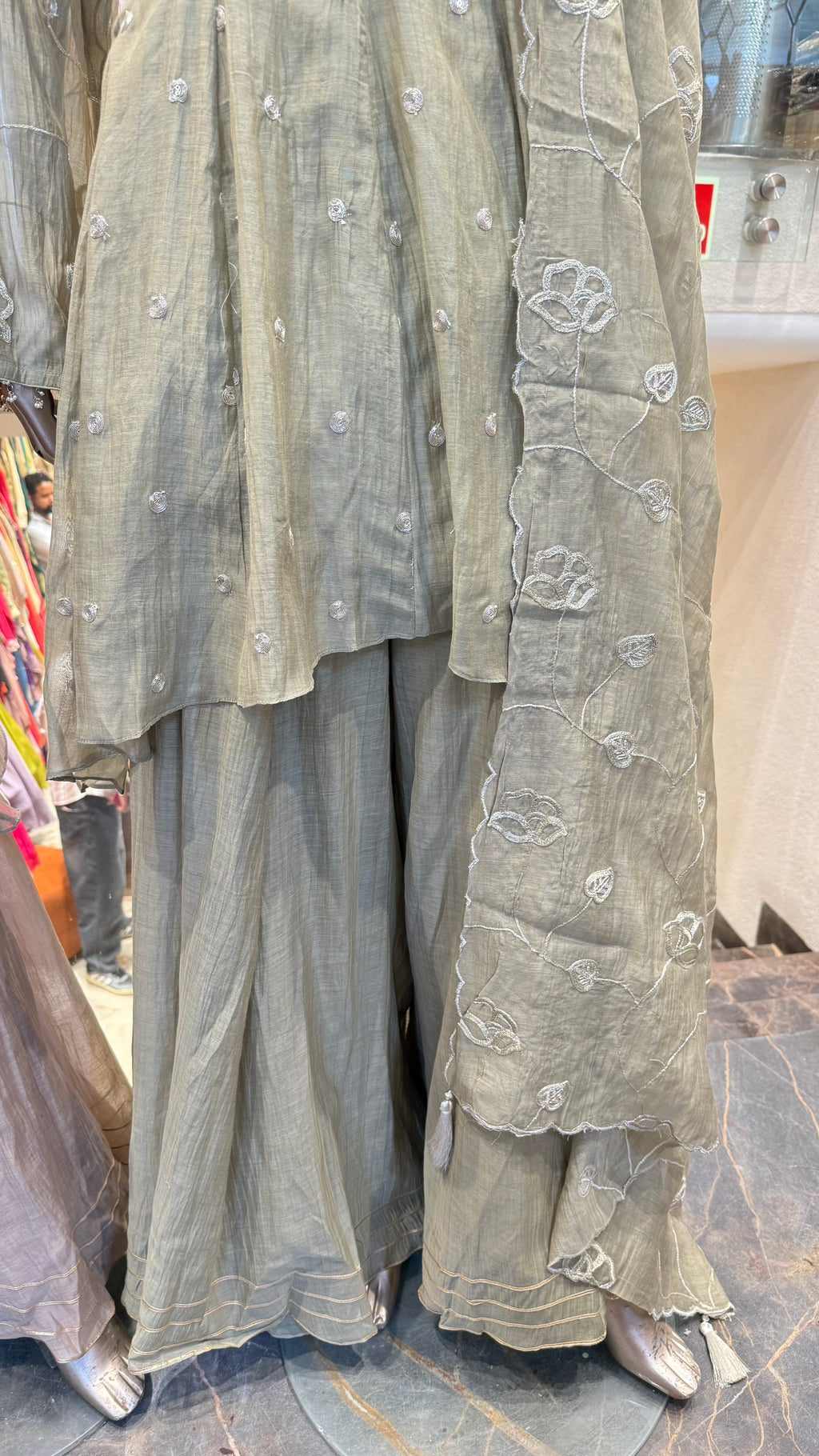 MUL LOW HIGH PEPLUM SHARARA SUIT