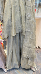 MUL LOW HIGH PEPLUM SHARARA SUIT