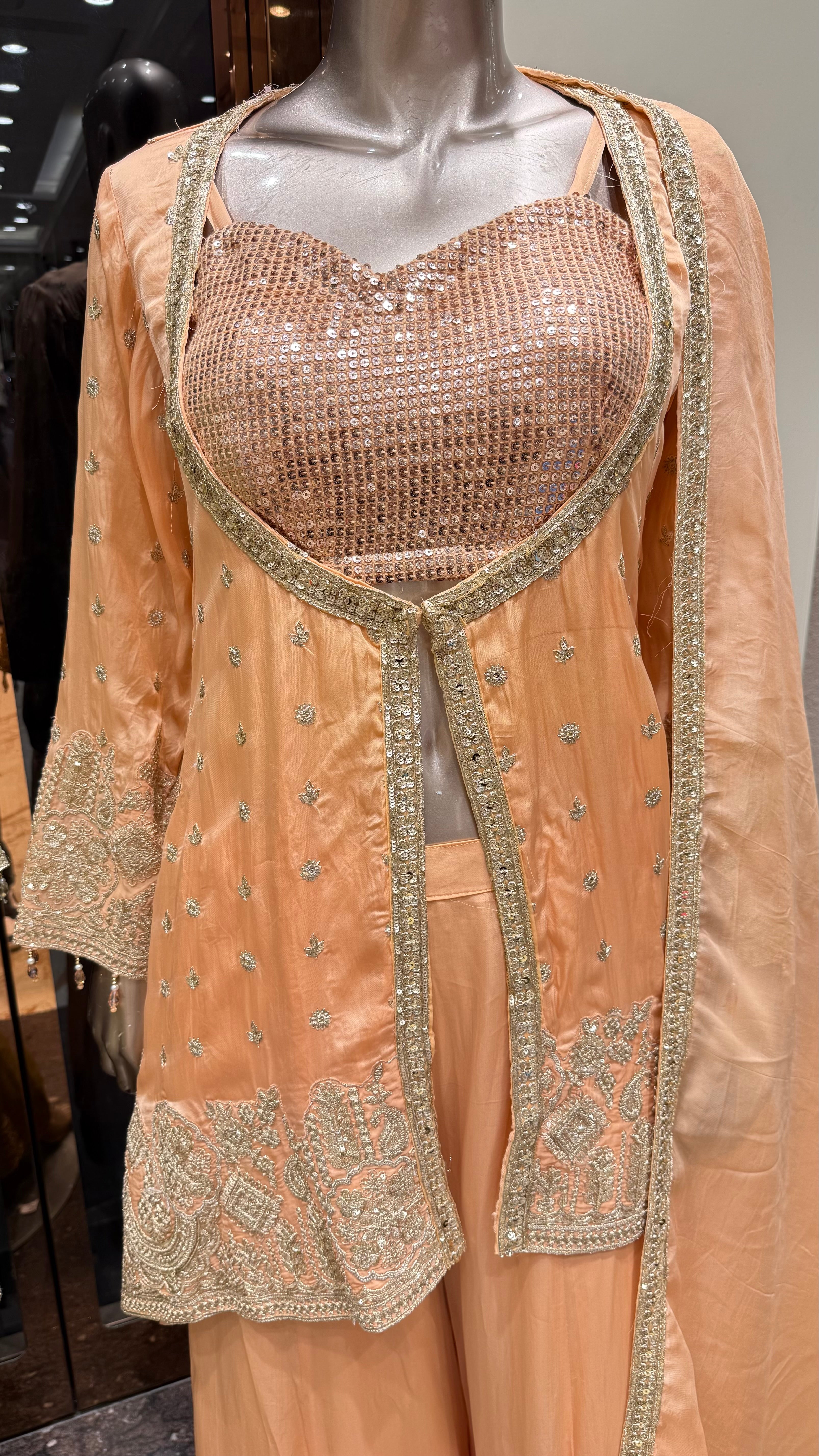 MEHNAAZ SEQUENCE JACKET PALAZZO SET