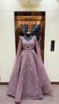 AMARA CAPE SLEEVE BALL GOWN