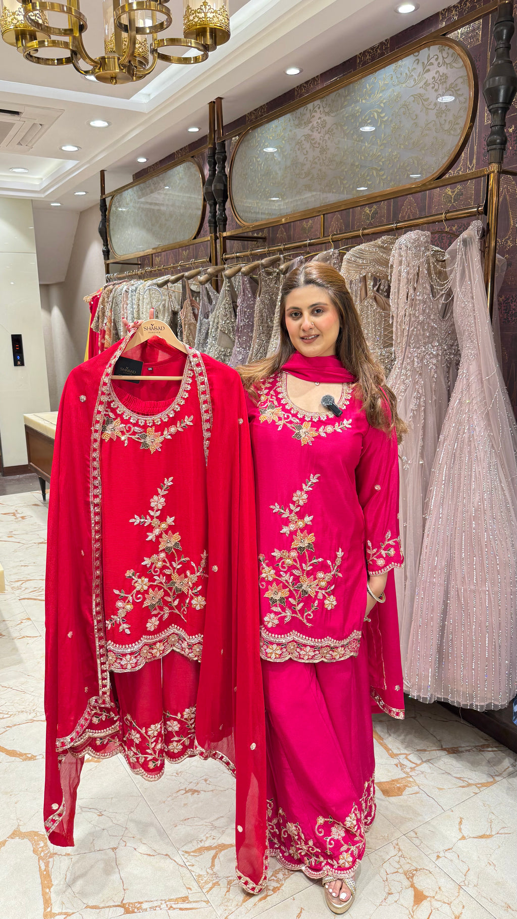 GULNAZ HAND EMBROIDERED SHARARA SUIT