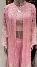 LONG JACKET EMBROIDERED PALAZZO SET