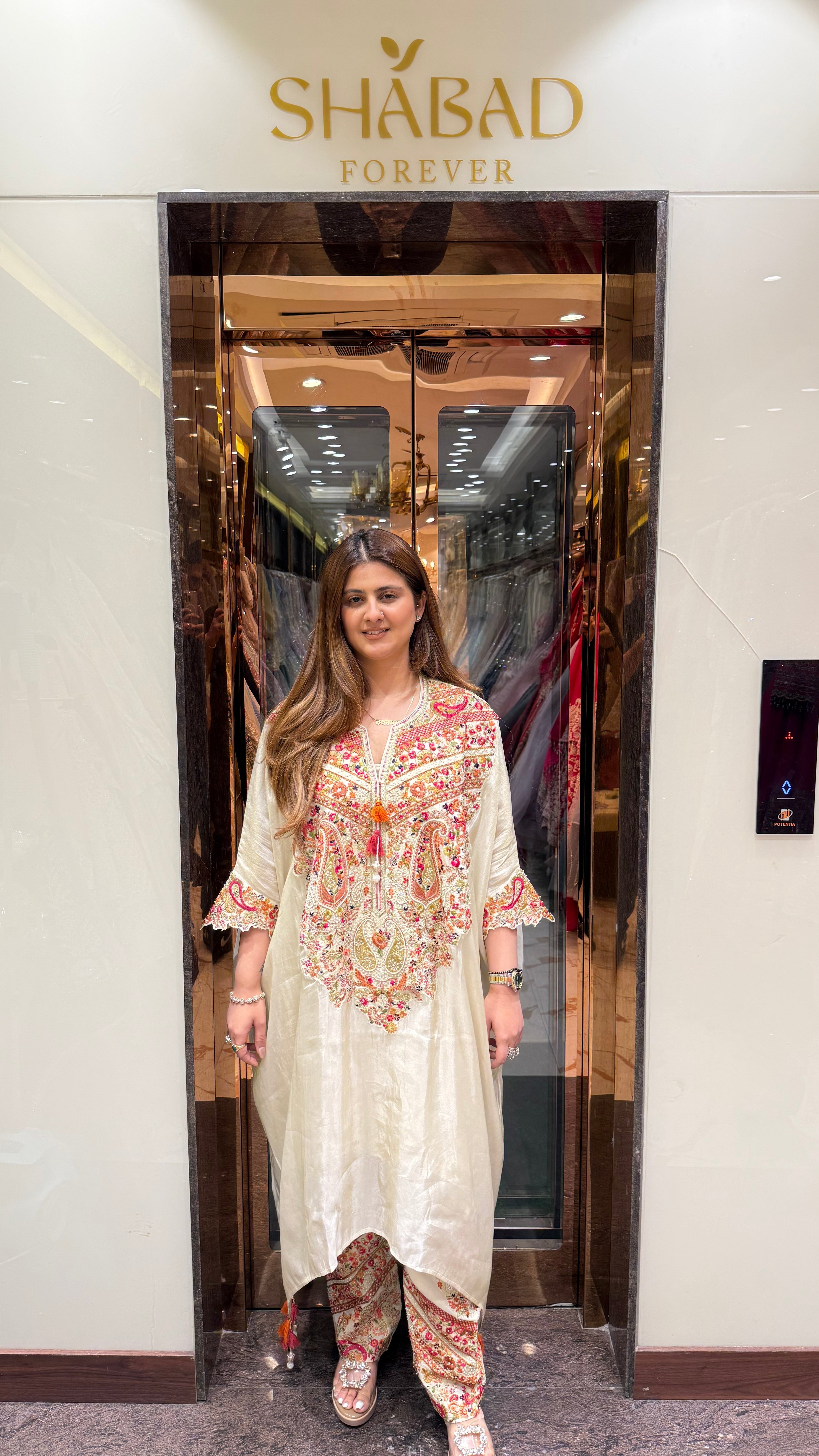 KASHMIRI MULTI THREAD EMBROIDERED KAFTAN