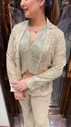 Indowestern blazer set with waistcoat