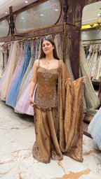 MASTAANI BRONZE INDOWESTERN SHARARA SET