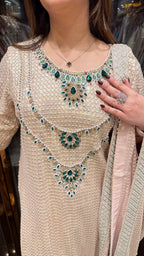 Kyra Sequin Suit with Designer Neckline