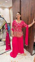 GURBAAZ RANI THREAD EMBROIDERED SHARARA