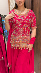 GURBAAZ RANI THREAD EMBROIDERED SHARARA