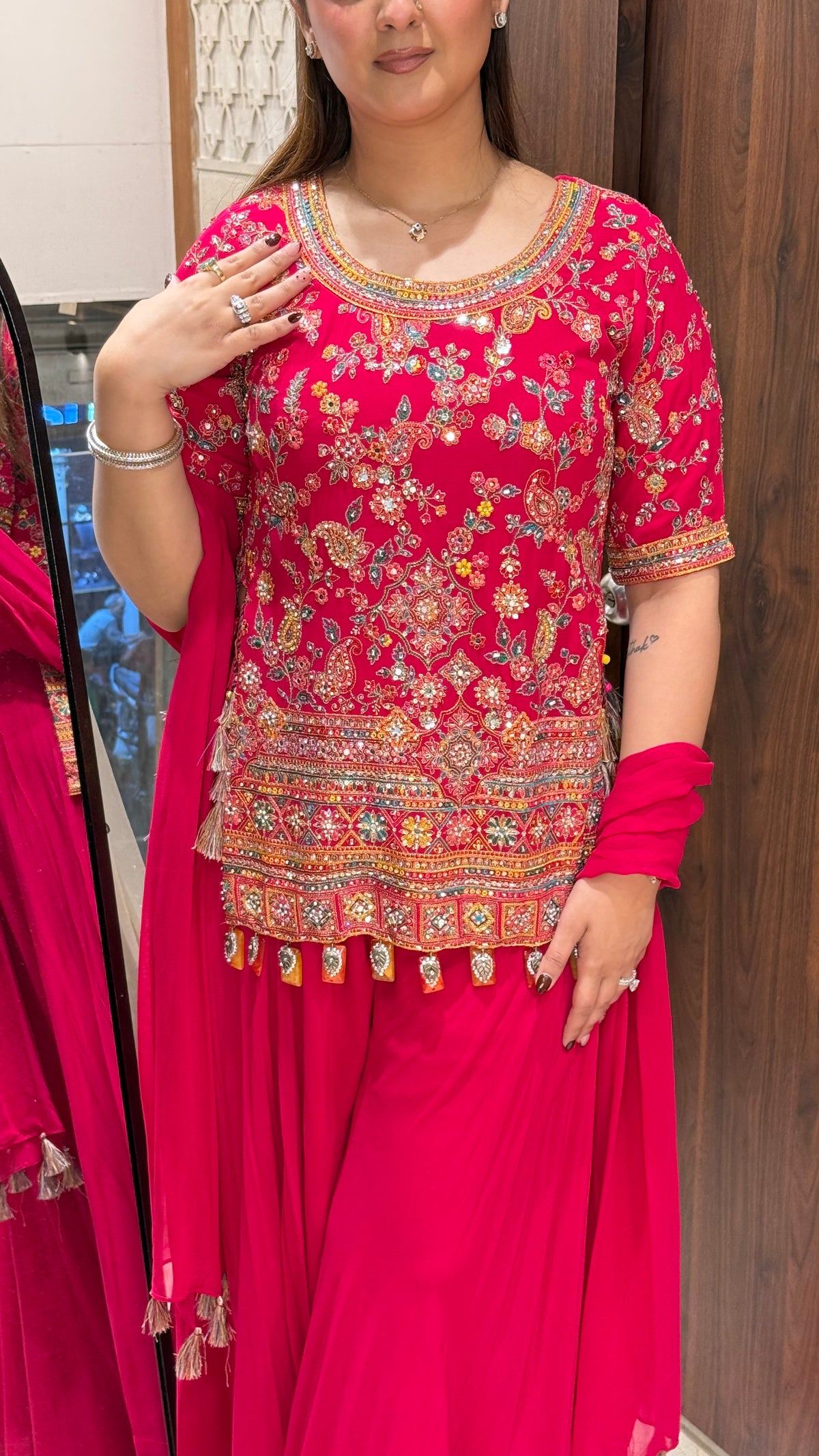 GURBAAZ RANI THREAD EMBROIDERED SHARARA
