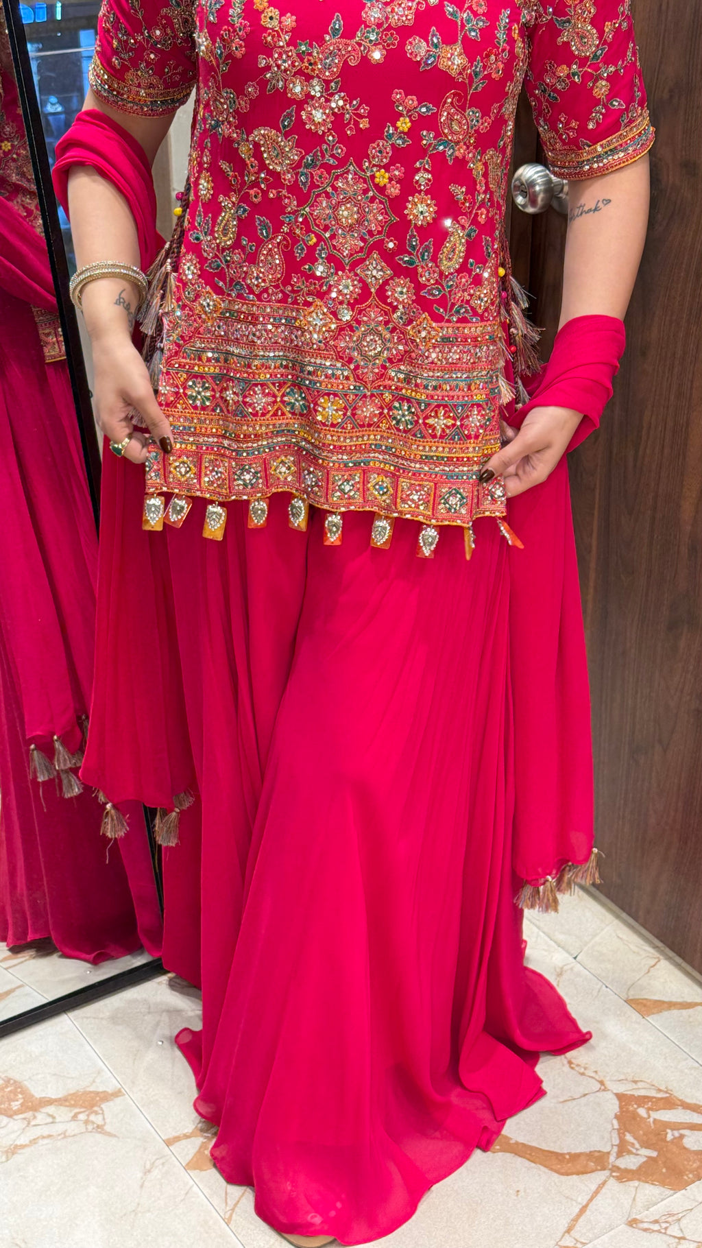 GURBAAZ RANI THREAD EMBROIDERED SHARARA