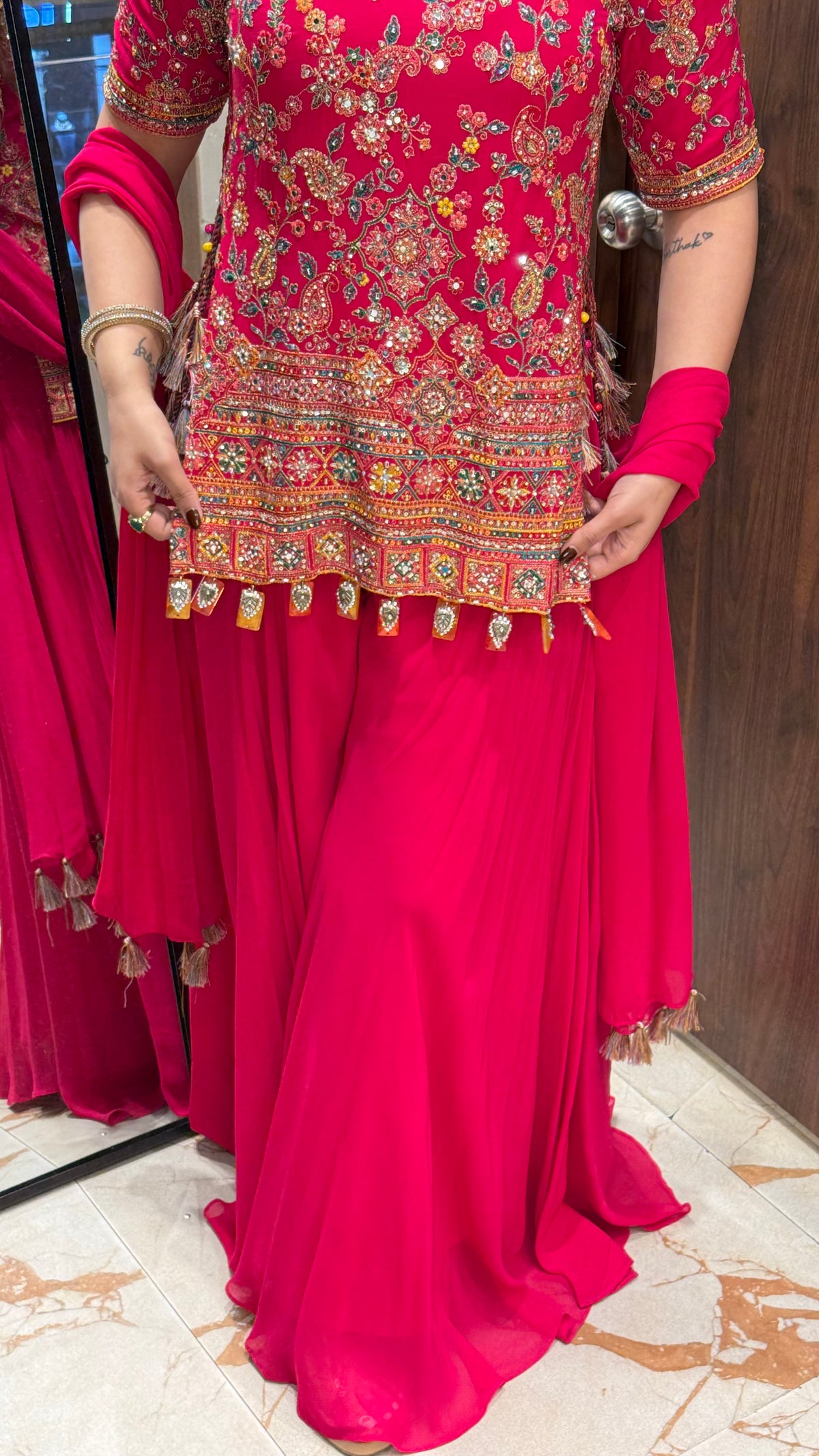GURBAAZ RANI THREAD EMBROIDERED SHARARA