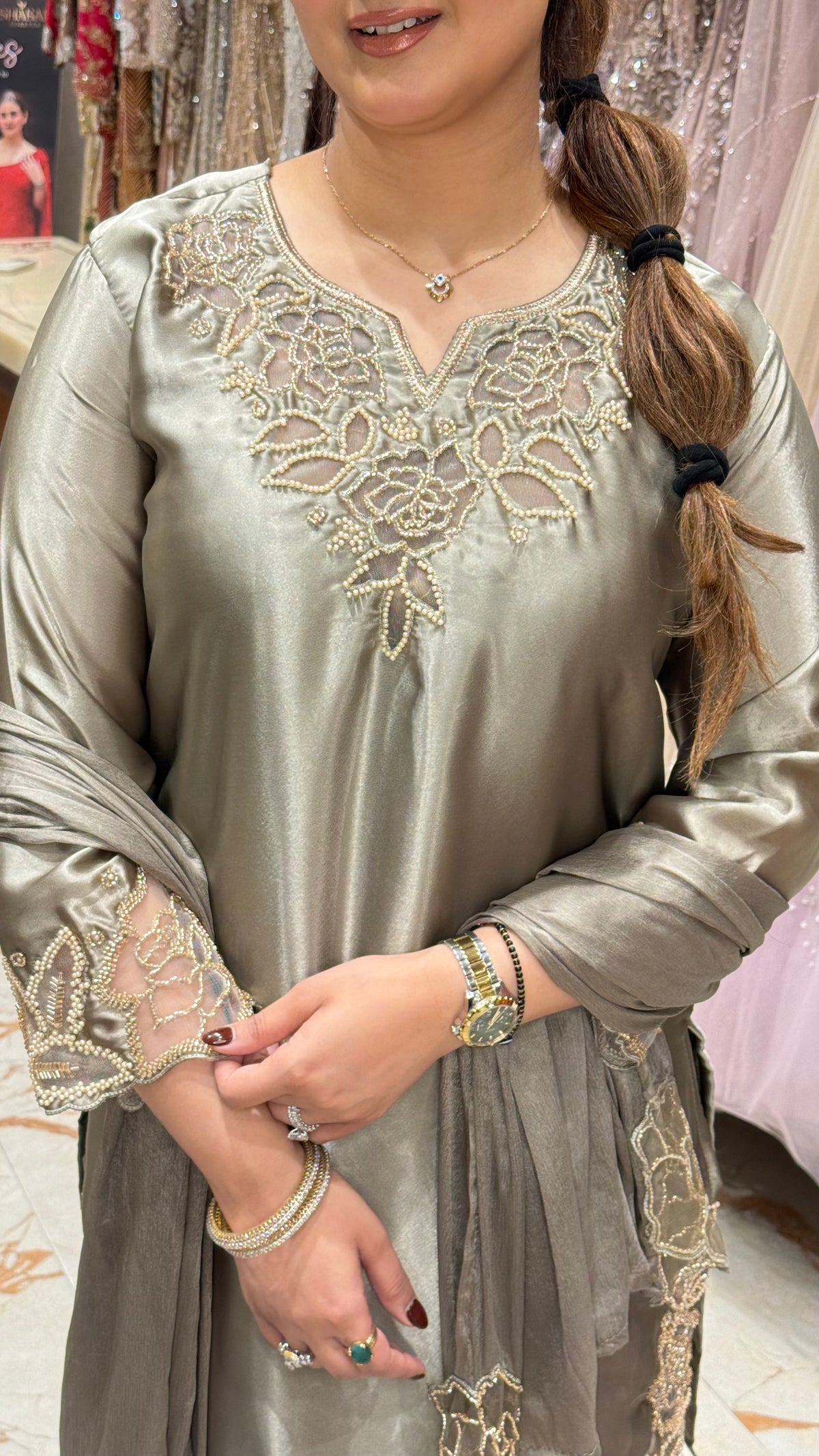 DILKASH APPLIQUE FARSHI SALWAR SUIT