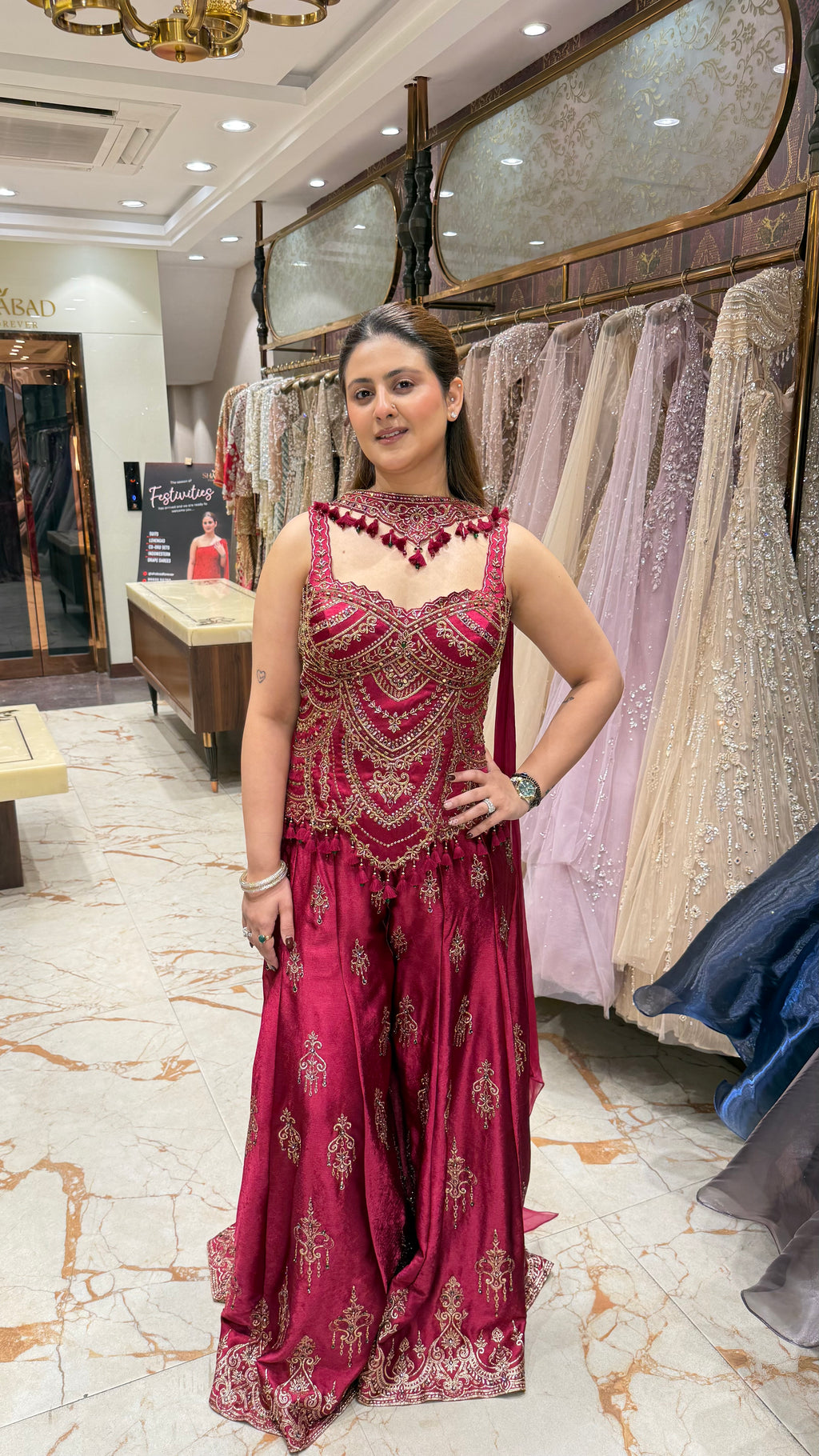 RAAZ THE CHOKER INDOWESTERN SHARARA SET
