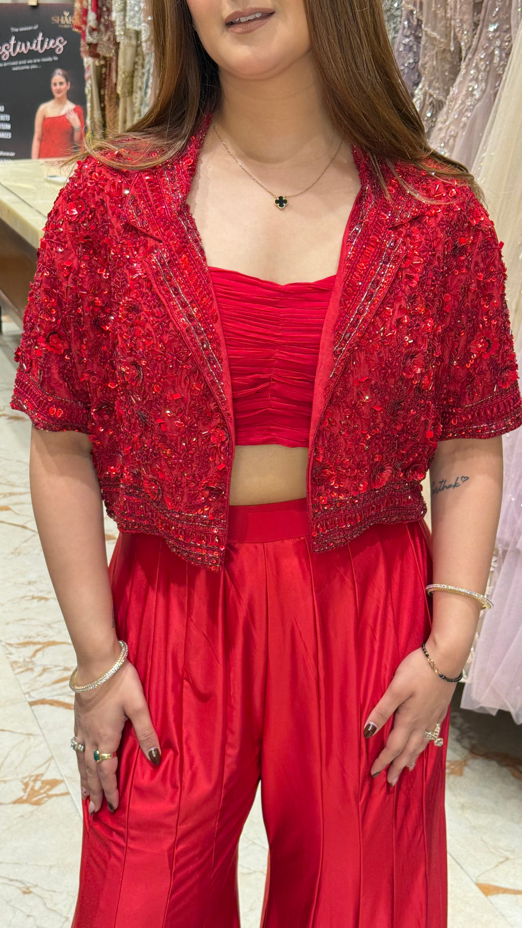 LAVA RED BLAZER WITH PANTS