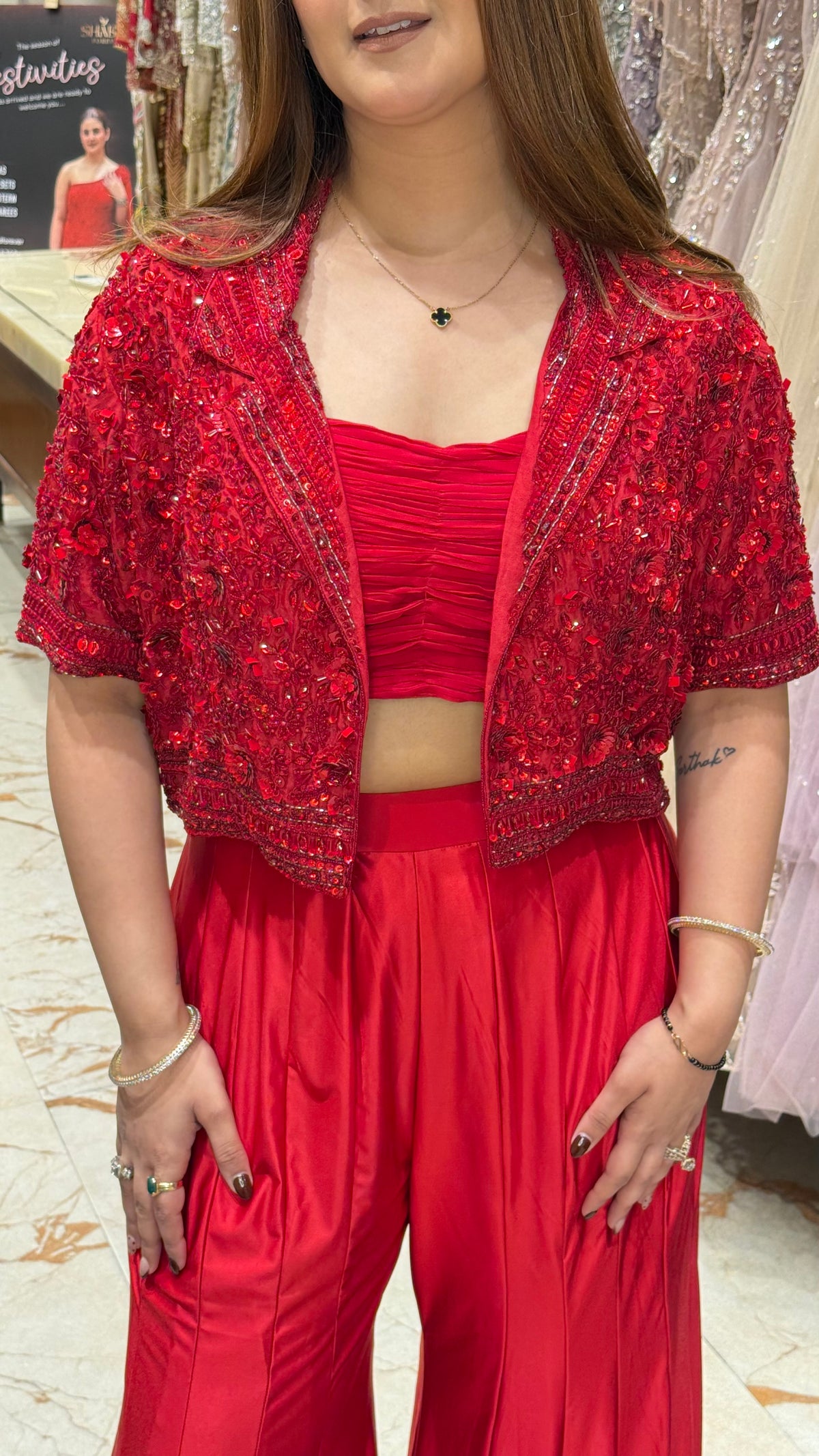 LAVA RED BLAZER WITH PANTS