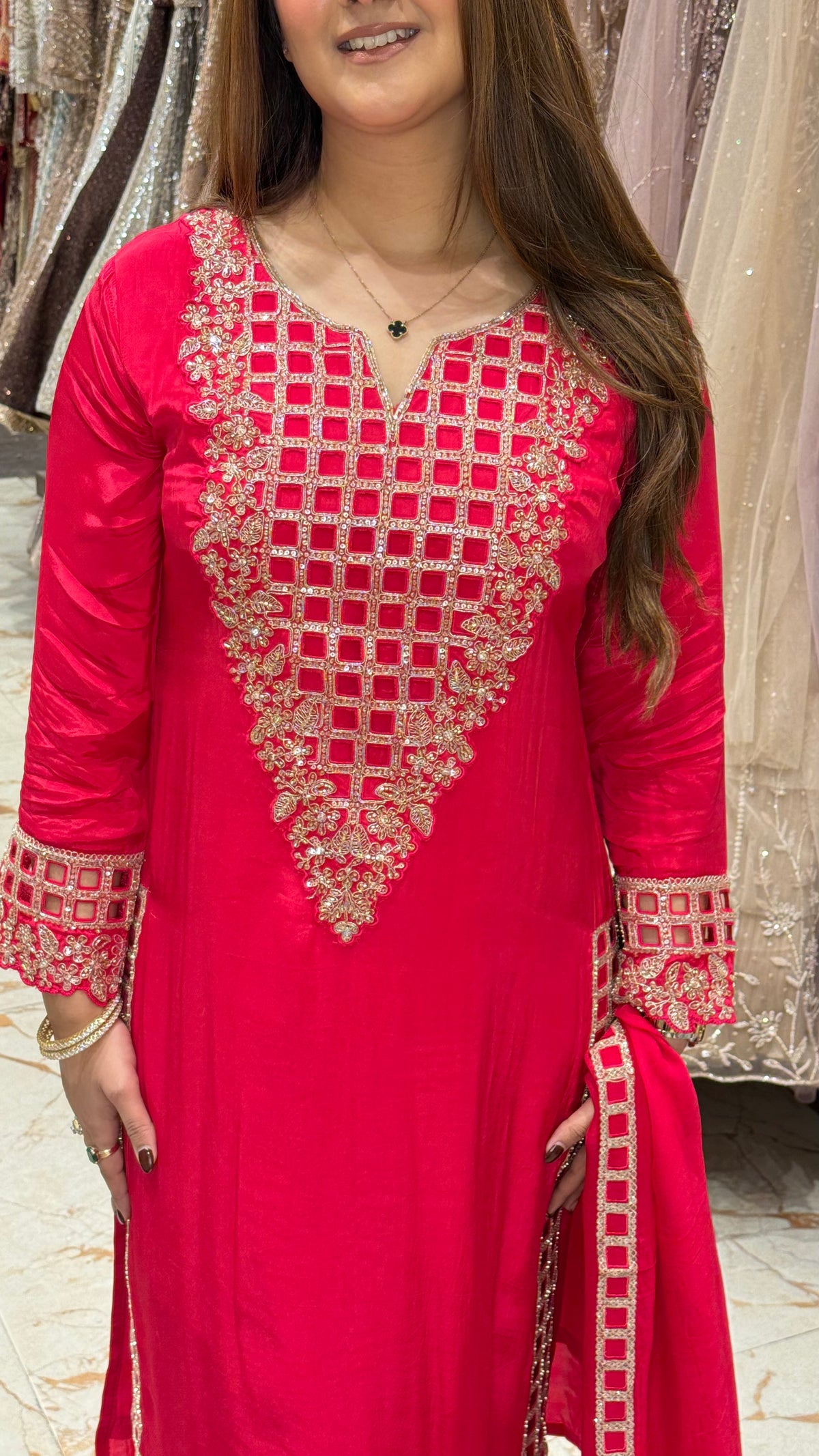 AINA LASER CUT READYMADE SUIT
