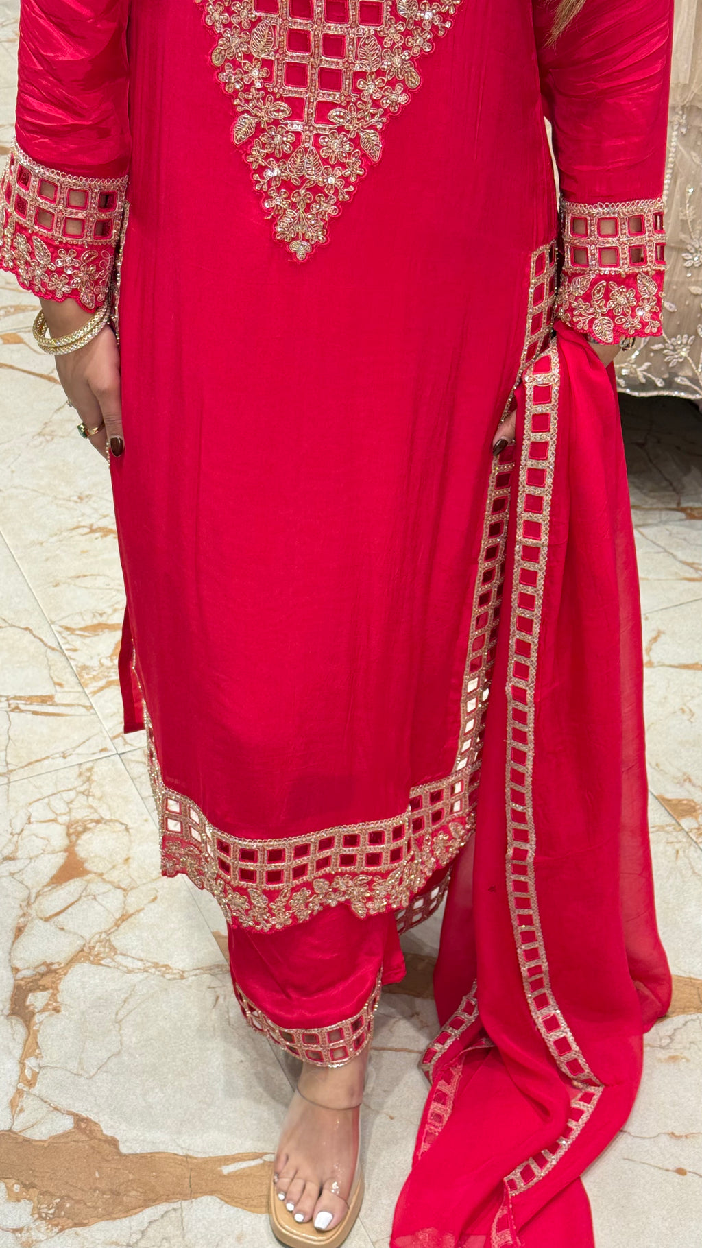 AINA LASER CUT READYMADE SUIT