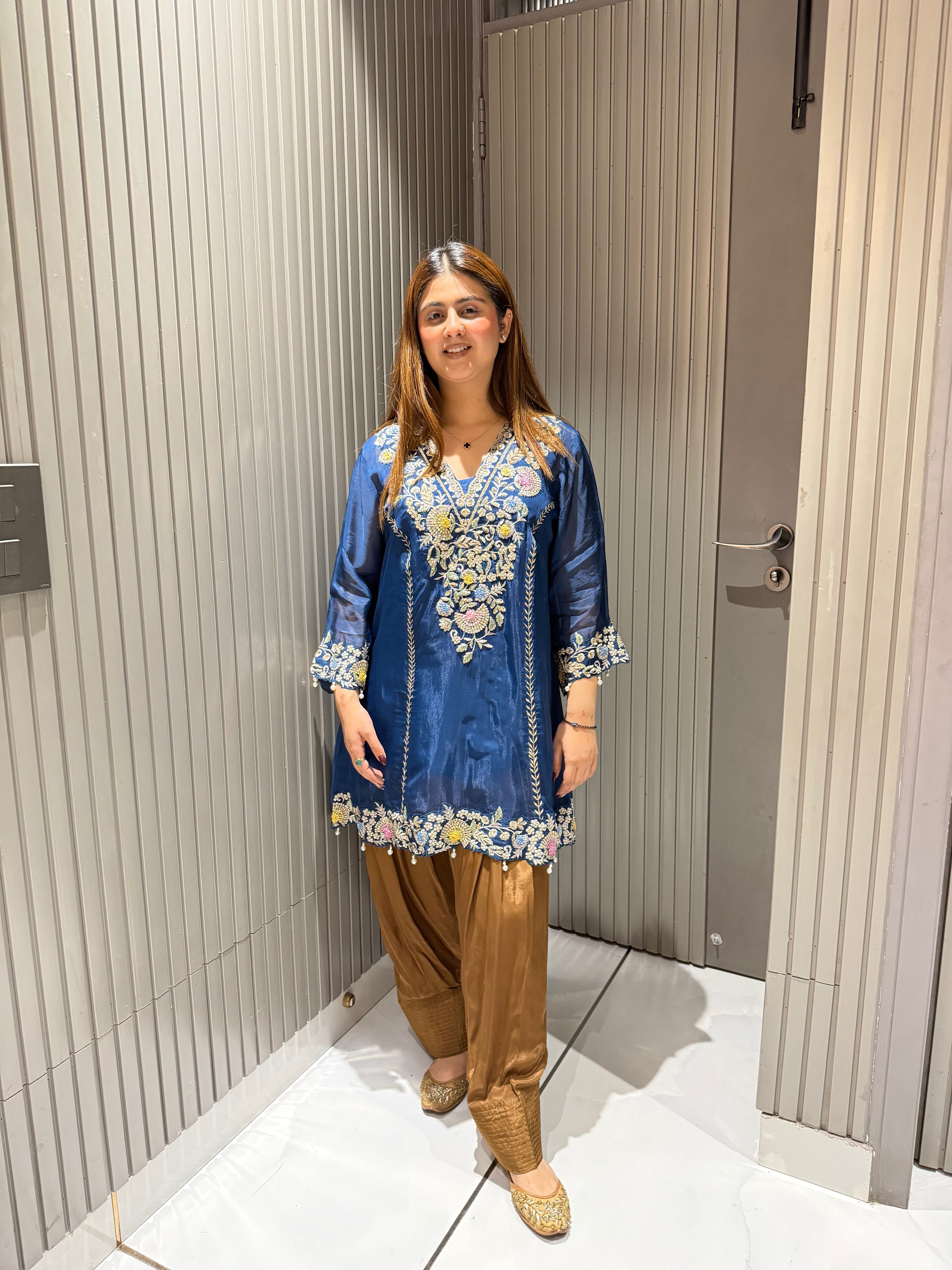 Contrast Farshi Salwar Co-ord Set