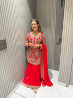 Designer Heavy Sharara Handwork Suit