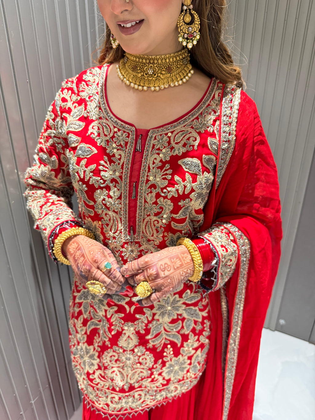 Designer Heavy Sharara Handwork Suit