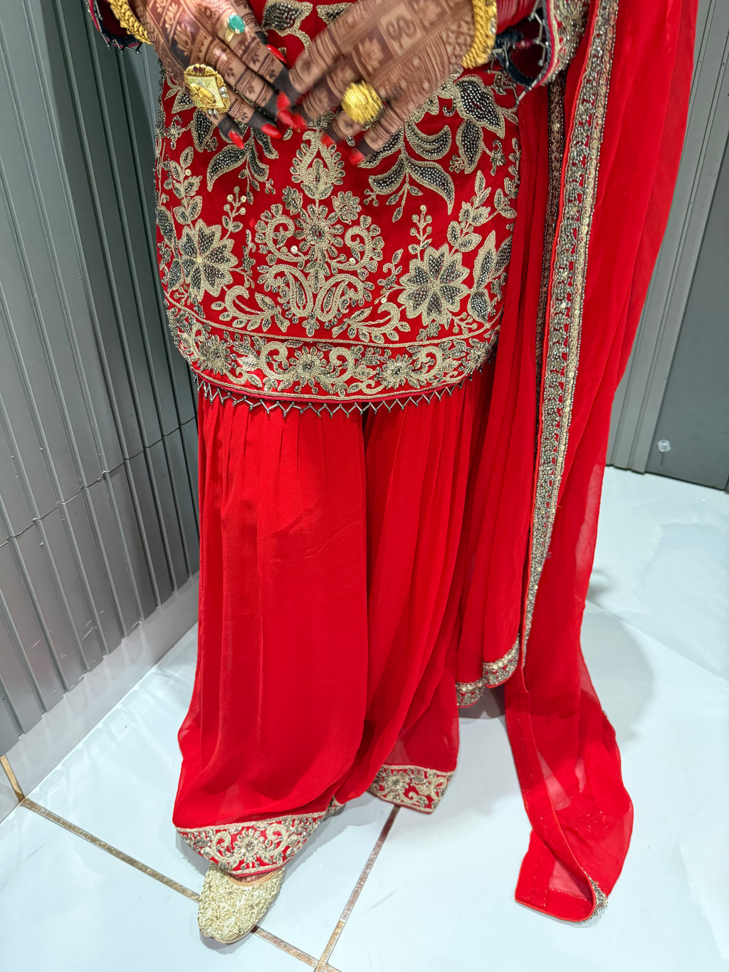 Designer Heavy Sharara Handwork Suit