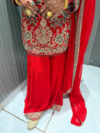 Designer Heavy Sharara Handwork Suit