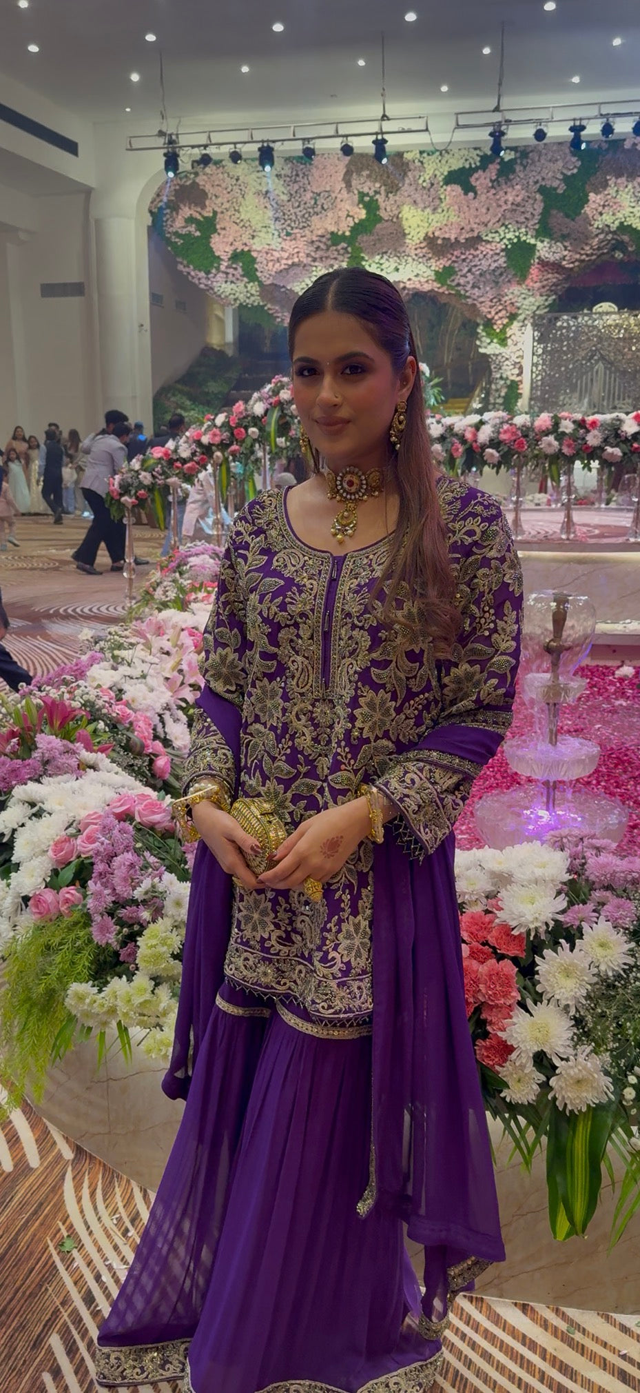 Designer Heavy Sharara Handwork Suit