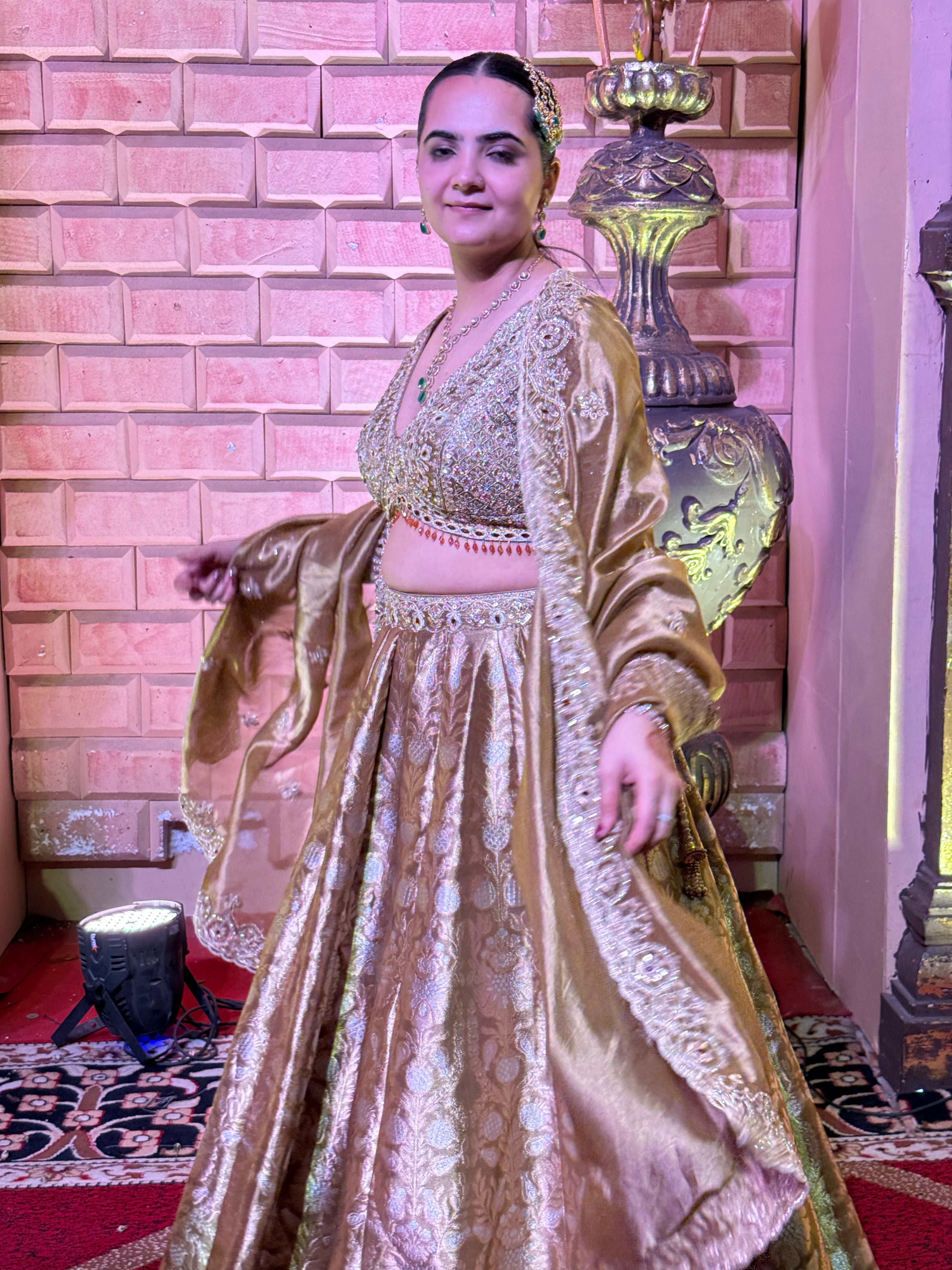 Gold Handwork Banarasi Lehenga