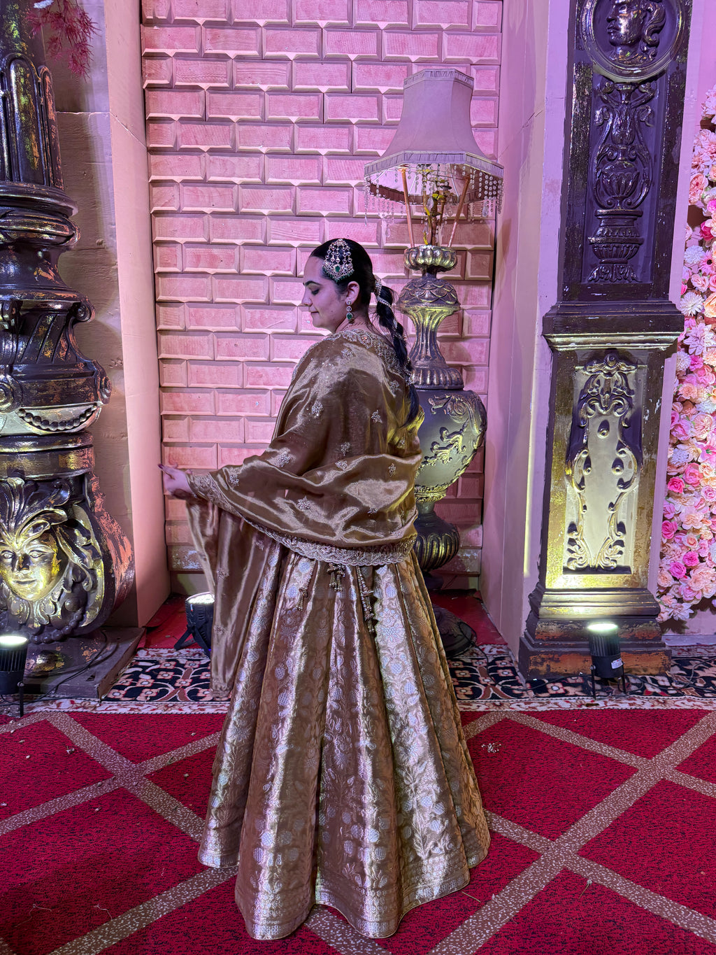 Gold Handwork Banarasi Lehenga
