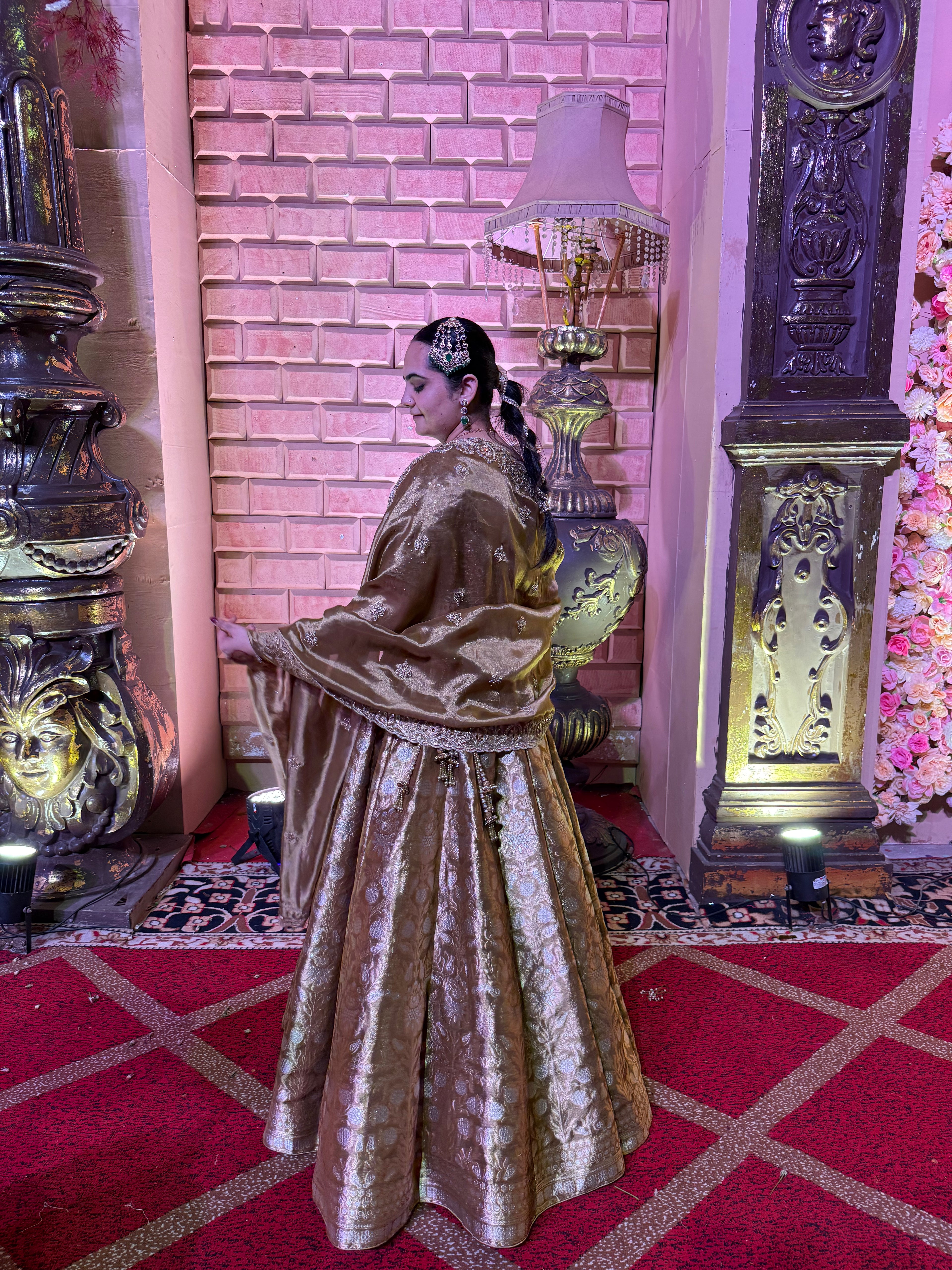 Gold Handwork Banarasi Lehenga