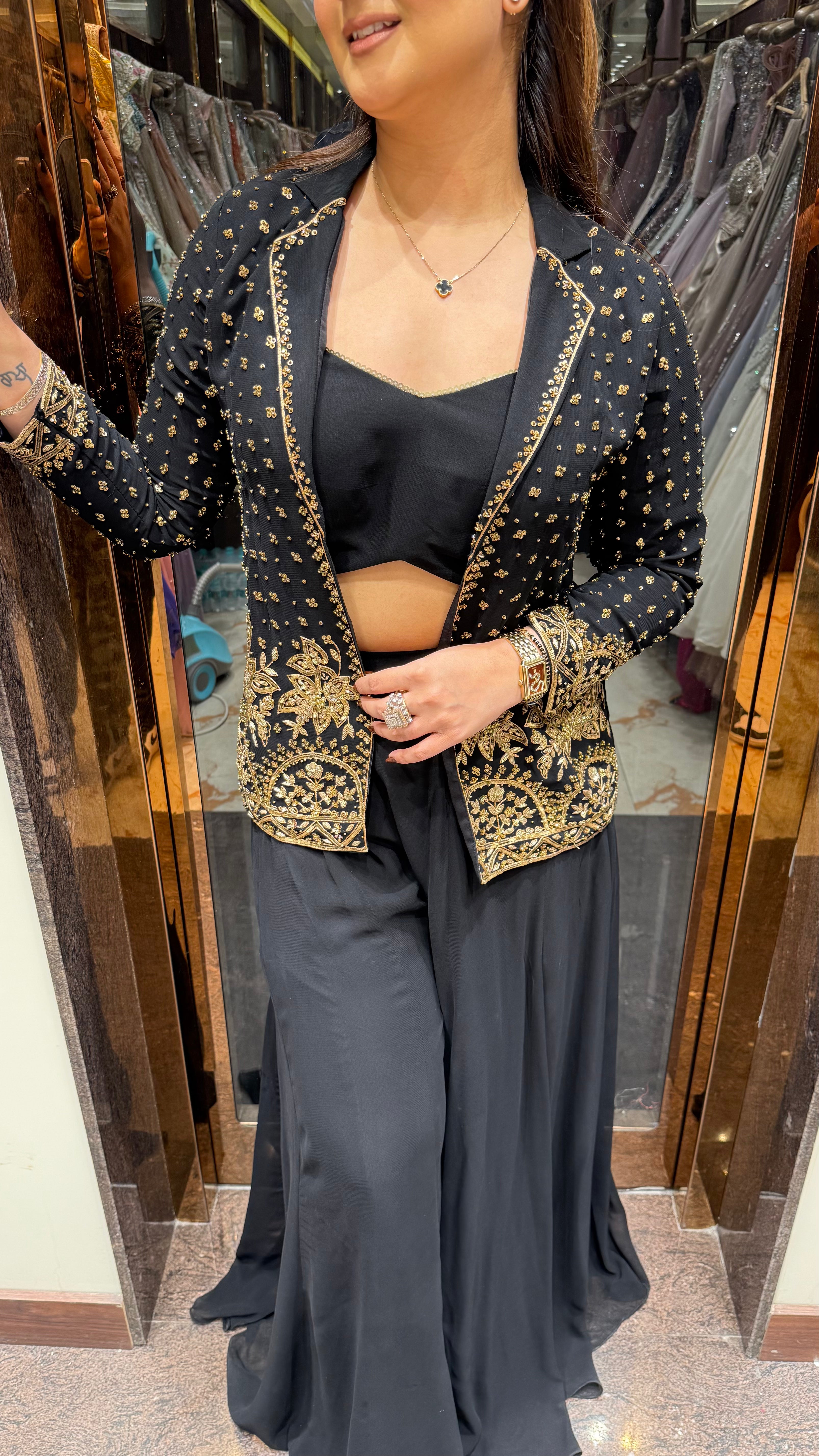 Indowestern 3pc Blazer & Sharara set