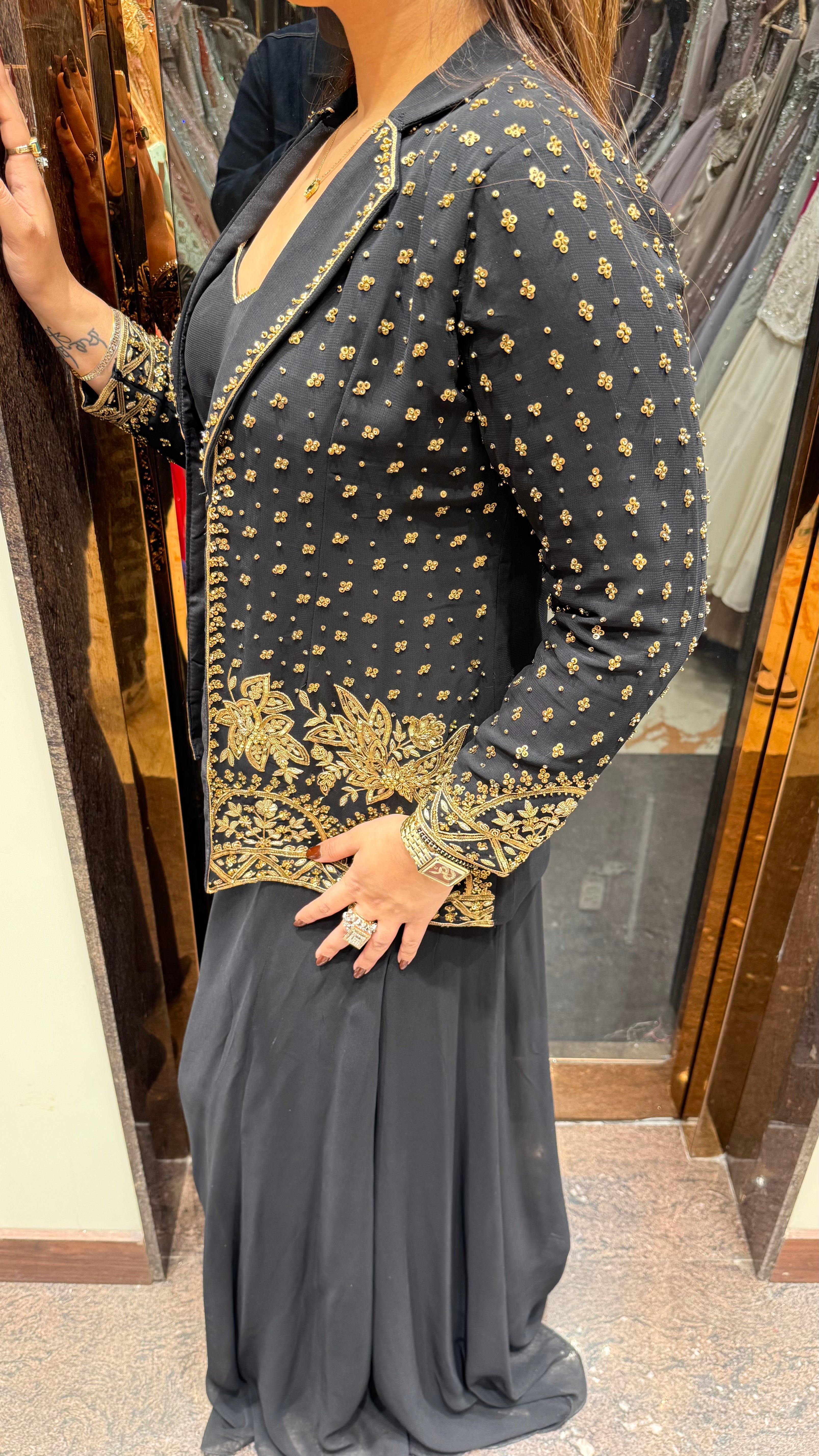 Indowestern 3pc Blazer & Sharara set