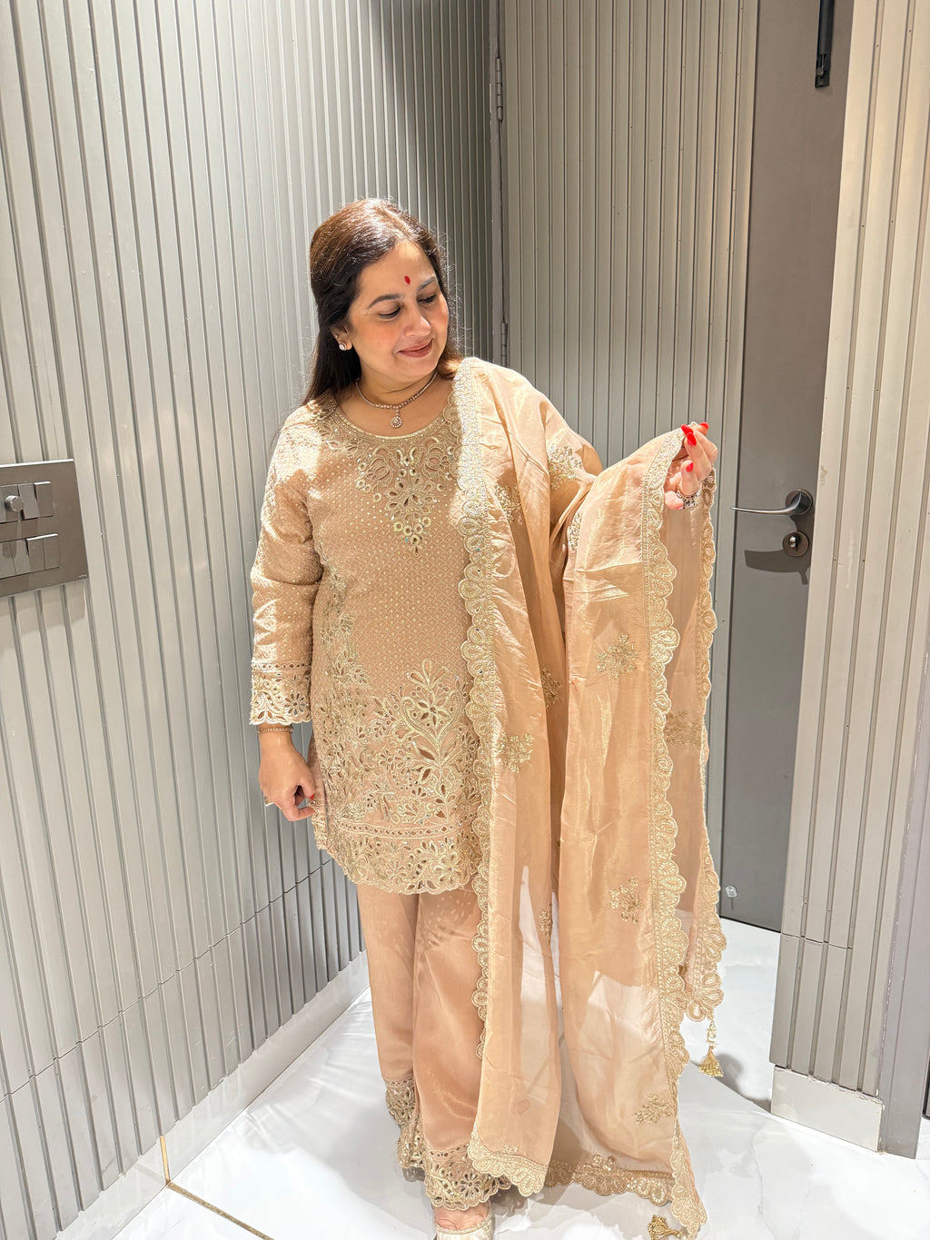 Laser Cut Work Suit With Pants